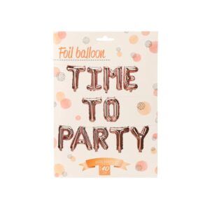 Σετ μπαλονιών-γράμματα Time to party ροζ-χρυσό