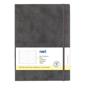 Next Premium γκρι τετράδιο Dots flexi λάστιχο 2 θέματα 80 φύλλα 17x25εκ. Δυνατότητα εκτύπωσης
