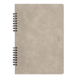 Next Premium τετράδιο σπιράλ μπεζ της άμμου 4 θεμάτων 140 φύλλα 17x25εκ.