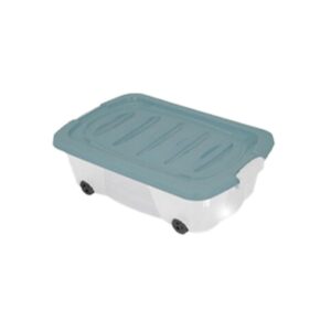 Κουτί αποθήκευσης πράσινο με ρόδες Υ17,5x60x38εκ.