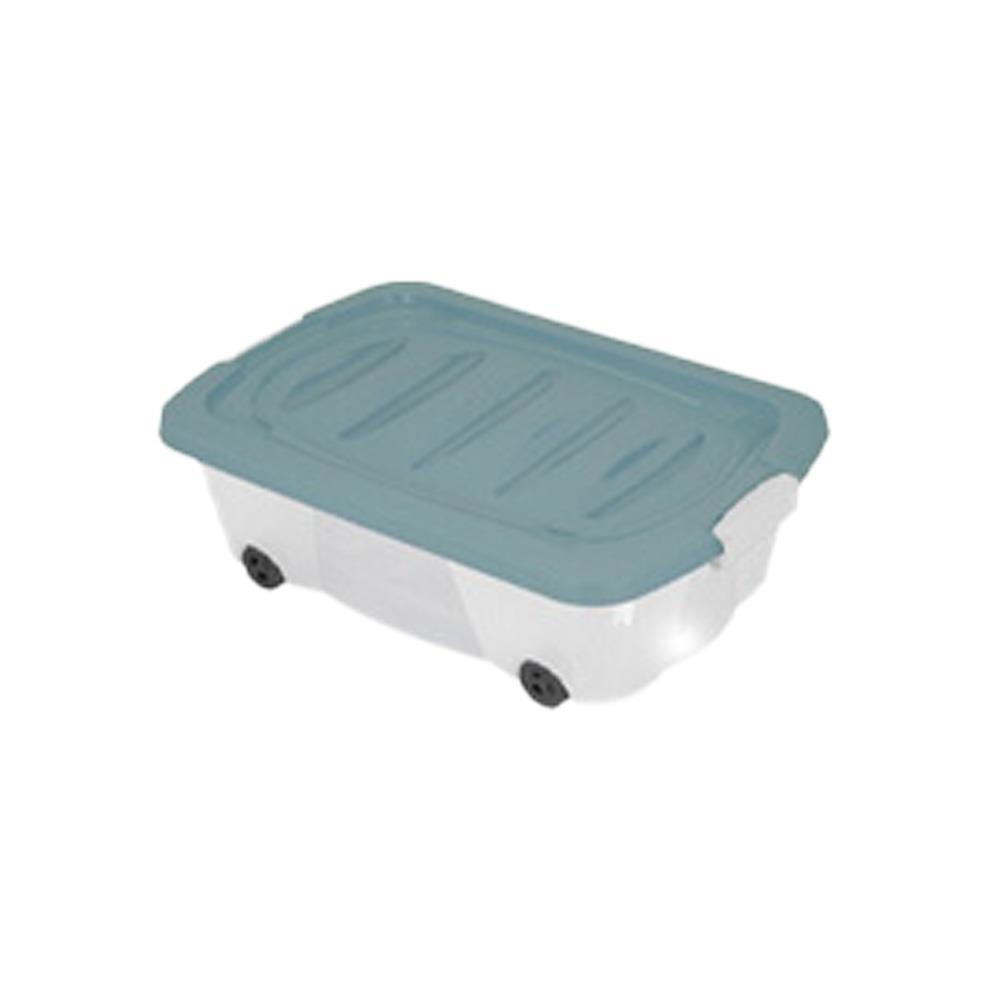 Κουτί αποθήκευσης πράσινο με ρόδες Υ17x80x60εκ.