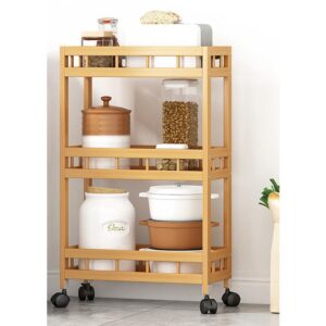 Τρολεϊ κουζίνας ξύλινo μπαμπού Nextdeco  με 3 επίπεδα Υ71x50x18εκ.