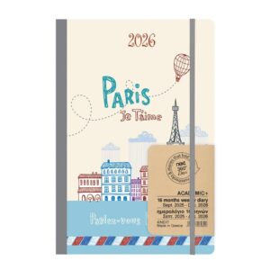 Next ημερολόγιο ACADEMIC+ 9/2025-12/2026 Gallery εβδομαδιαίο flexi 14x21εκ. Paris