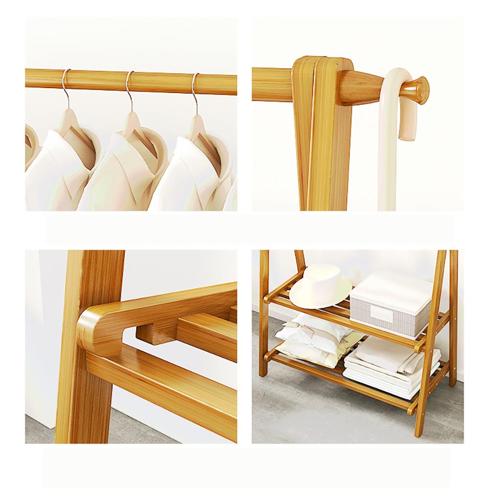 Κρεμάστρα ράγα οργάνωσης ρούχων Nextdeco ξύλινη μπαμπού Υ160x86x40εκ. - Image 2