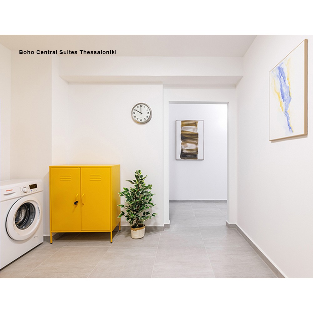 Ντουλάπα μεταλλική Nextdeco δίφυλλη κίτρινη Υ102x80x40εκ. - Image 3