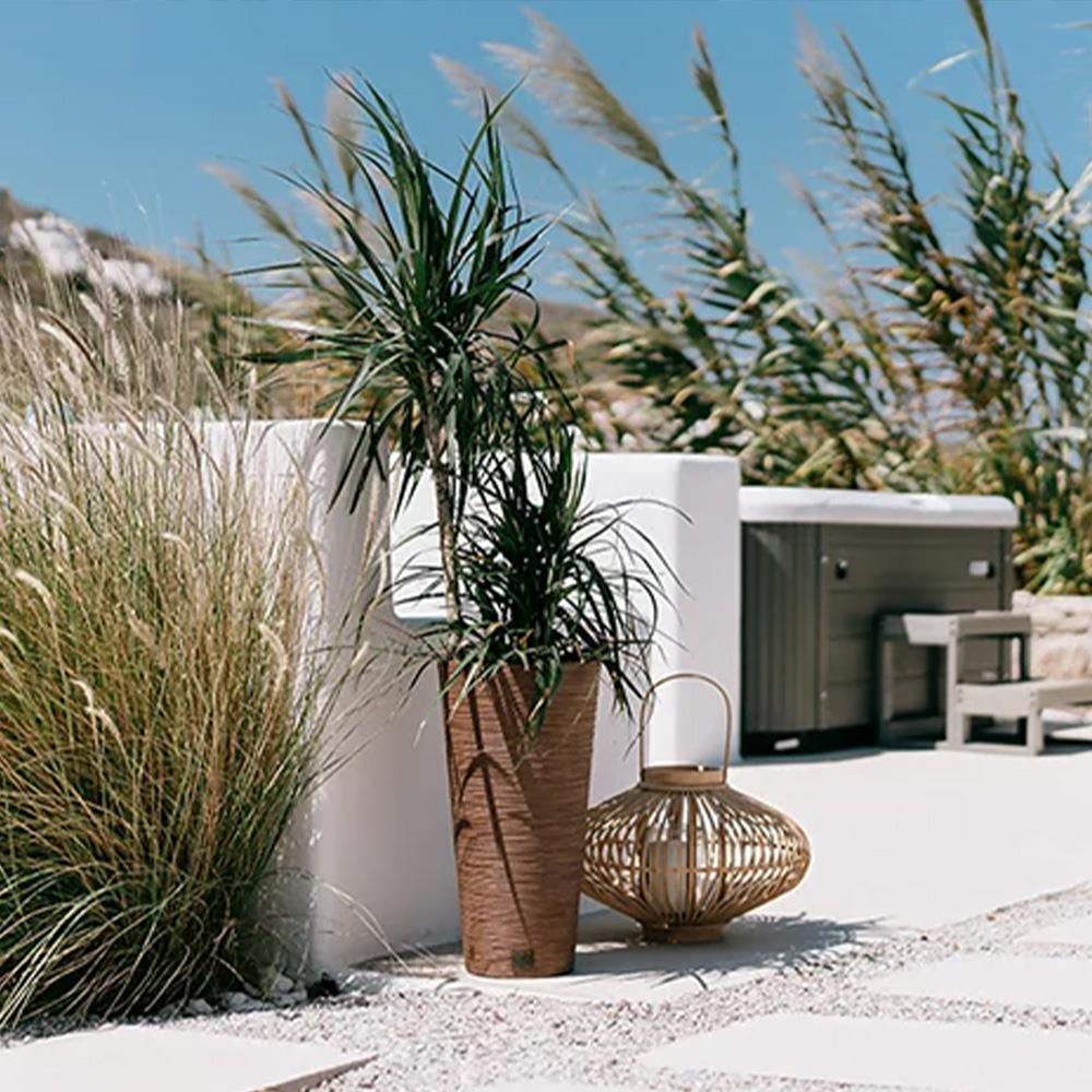 Γλάστρα - κασπώ FURU SLIM καφέ Y57,5xΦ30εκ. - Image 2