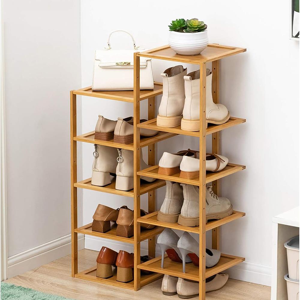 Διπλή παπουτσοθήκη Nextdeco από μπαμπού 8 θέσεων Υ73x52x25εκ. - Image 2