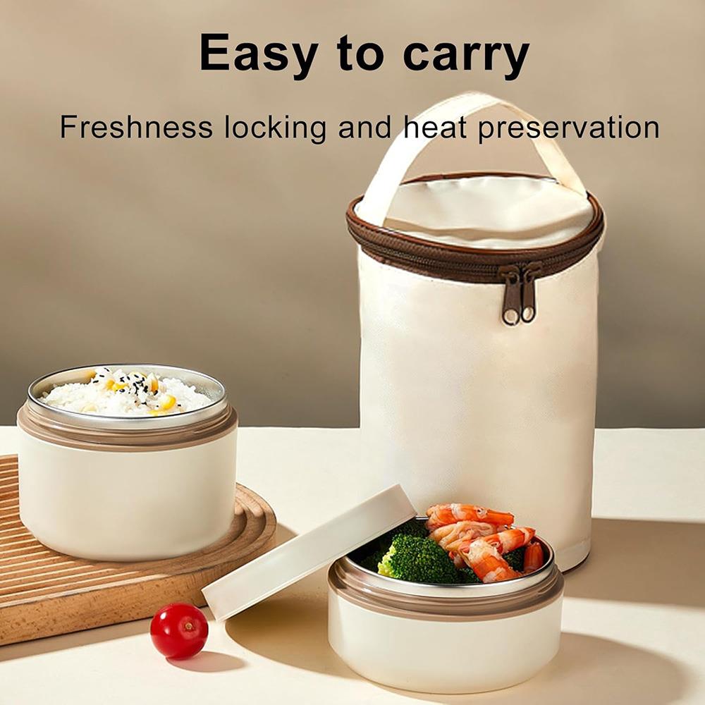 Σετ 2 lunch box inox - θερμική τσάντα 1040ml - Image 2