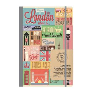 Next ημερολόγιο ACADEMIC+ 9/2025-12/2026 Gallery εβδομαδιαίο flexi 14x21εκ. London