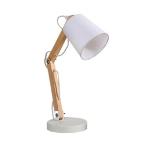 Φωτιστικό επιτραπέζιο ξύλινο λευκό Υ42x22x14εκ