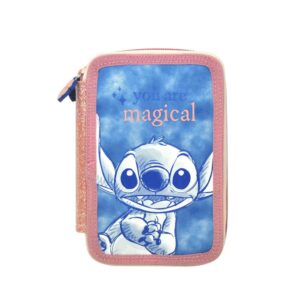 Κασετίνα σχολική γεμάτη Stitch Υ20x12x4εκ.