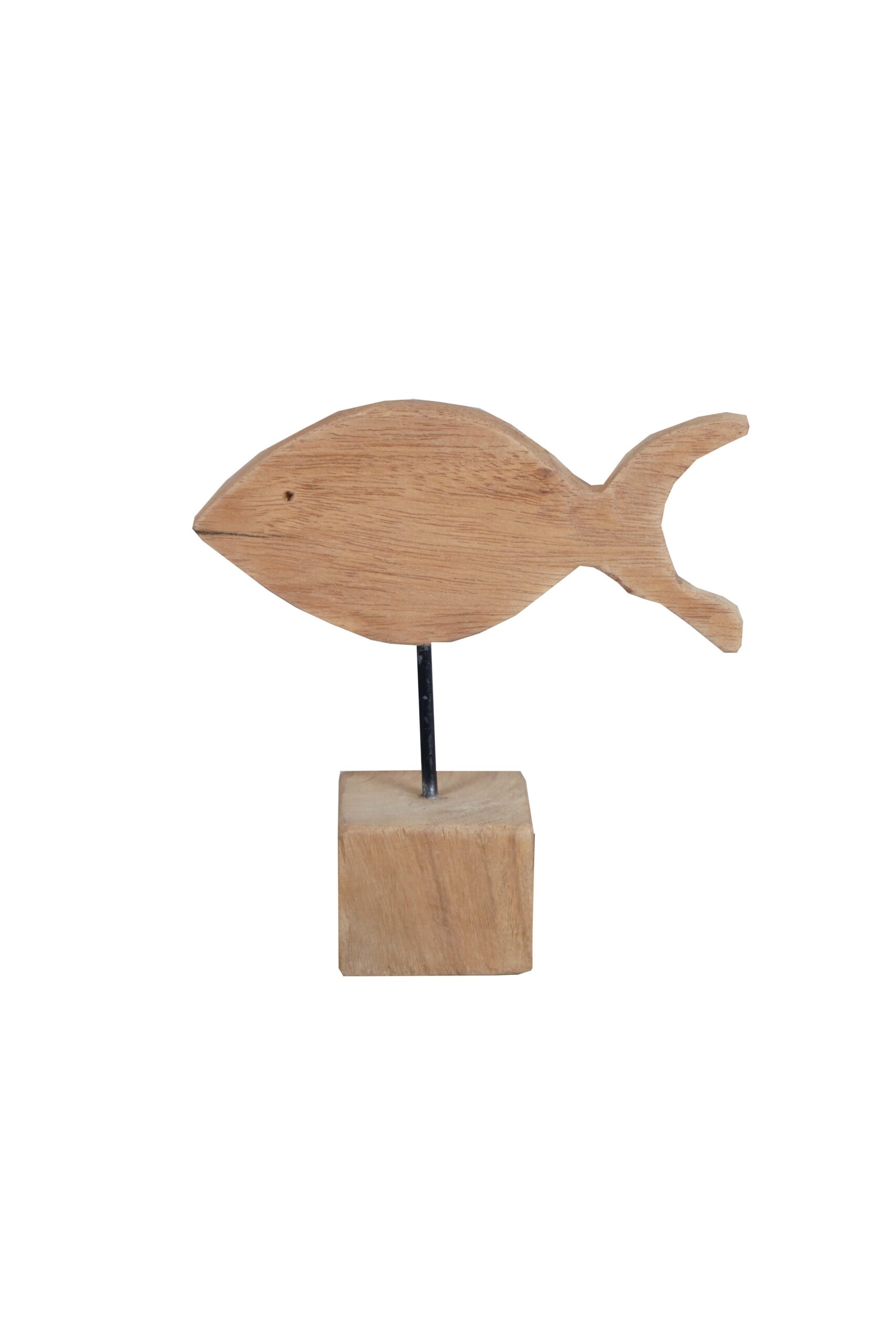 Ξύλινο διακοσμητικό ψάρι Υ28xM28xΠ10εκ