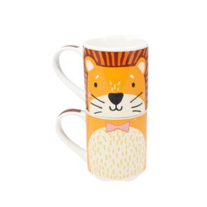 Κούπα από πορσελάνη λιοντάρι 265ml σετ 2 τεμάχια 11,5x7,7xY8,5εκ.