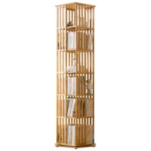 Βιβλιοθήκη ξύλινη μπαμπού Nextdeco με 6 επιπέδα περιστρεφόμενη Υ178x37x37εκ.