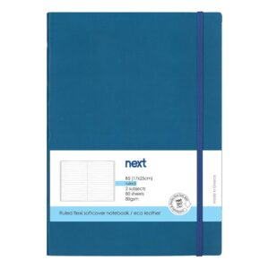 Next Premium μπλε τετράδιο ριγέ flexi λάστιχο 2 θέματα 80 φύλλα 17x25εκ. Δυνατότητα εκτύπωσης
