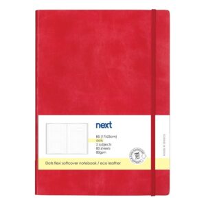 Next Premium κόκκινο τετράδιο Dots flexi λάστιχο 2 θέματα 80 φύλλα 17x25εκ. Δυνατότητα εκτύπωσης