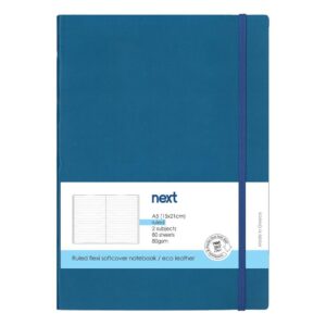 Next Premium μπλε τετράδιο ριγέ flexi λάστιχο 2 θέματα 80 φύλλα 14x21εκ. Δυνατότητα εκτύπωσης