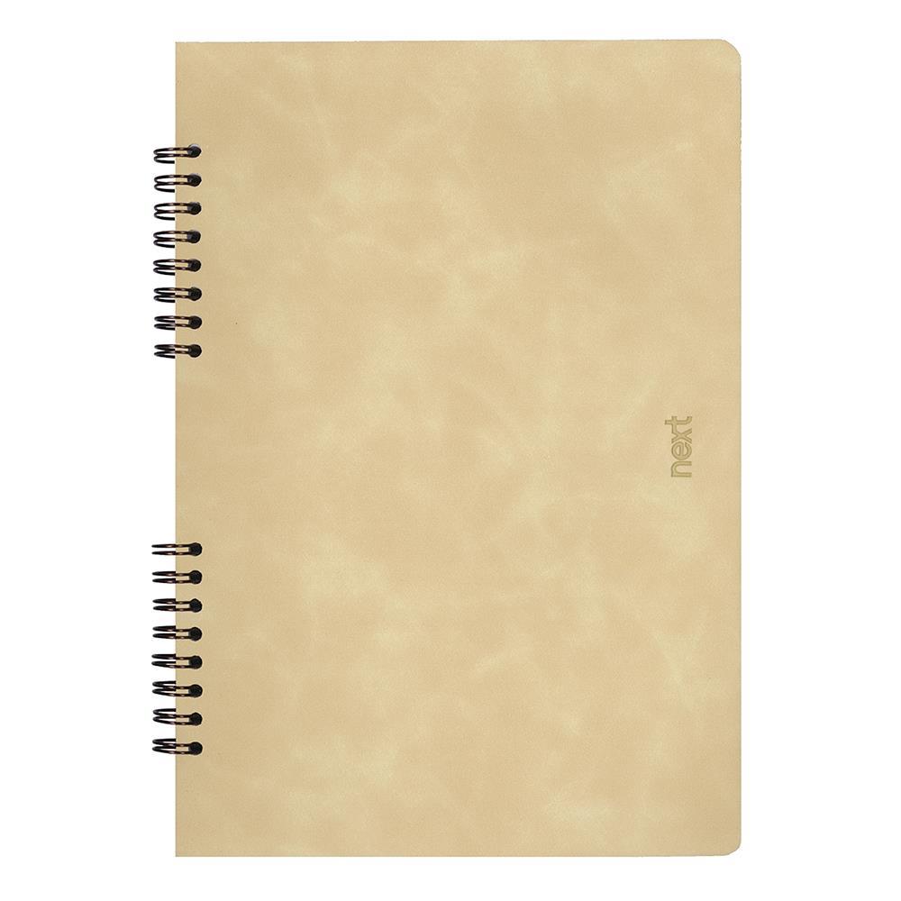 Next Premium τετράδιο σπιράλ μπεζ 2 θέματα 70 φύλλα 17x25εκ.