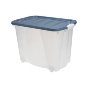 Κουτί αποθήκευσης μπλε με ρόδες 60l Υ45x60x40εκ.