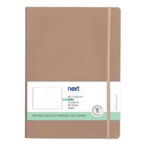 Next Premium μπεζ τετράδιο λευκό flexi λάστιχο 2 θέματα 80 φύλλα 17x25εκ. Δυνατότητα εκτύπωσης