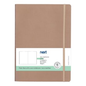 Next Premium μπεζ τετράδιο λευκό flexi λάστιχο 2 θέματα 80 φύλλα 14x21εκ. Δυνατότητα εκτύπωσης