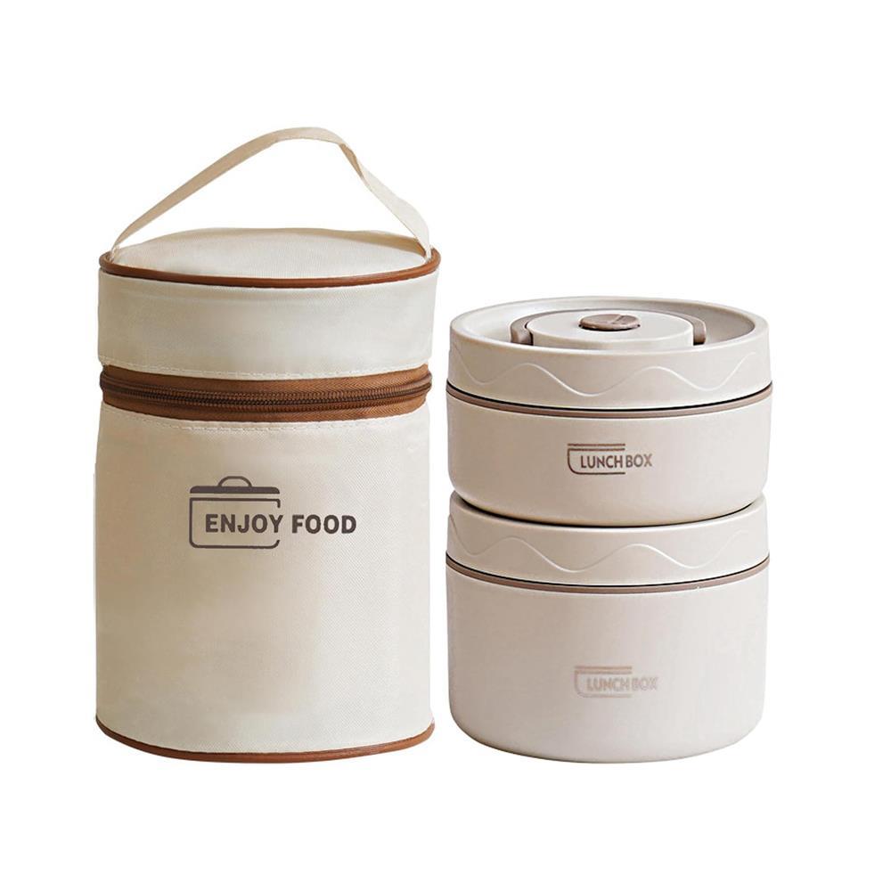 Σετ 2 lunch box inox - θερμική τσάντα 1040ml