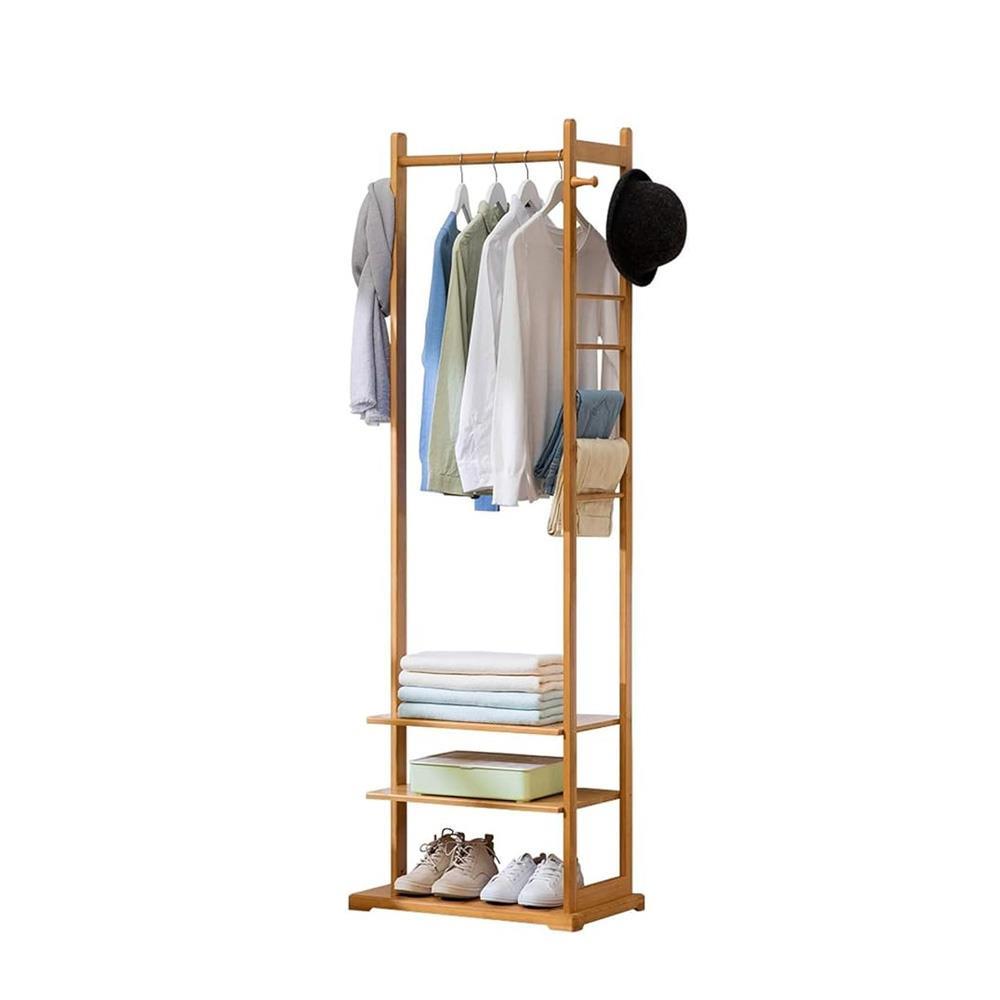 Κρεμάστρα ράγα οργάνωσης ρούχων bamboo Υ176x58x35εκ.