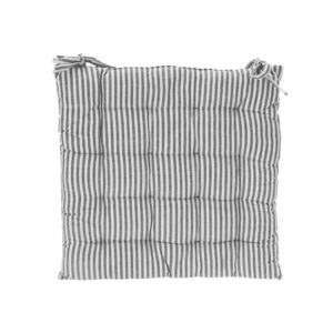 Μαξιλάρι καρέκλας με λεπτή ρίγα μαύρη από βαμβάκι 40x40εκ.