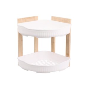 Ραφιέρα μπάνιου γωνιακή bamboo 2 ράφια Υ27x23x23εκ.