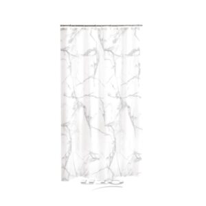 Κουρτίνα μπάνιου με 12 κρίκους "marble" white Υ200x180εκ.