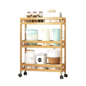 Τρολεϊ κουζίνας ξύλινo μπαμπού Nextdeco με 3 επίπεδα Υ71x40x18εκ.