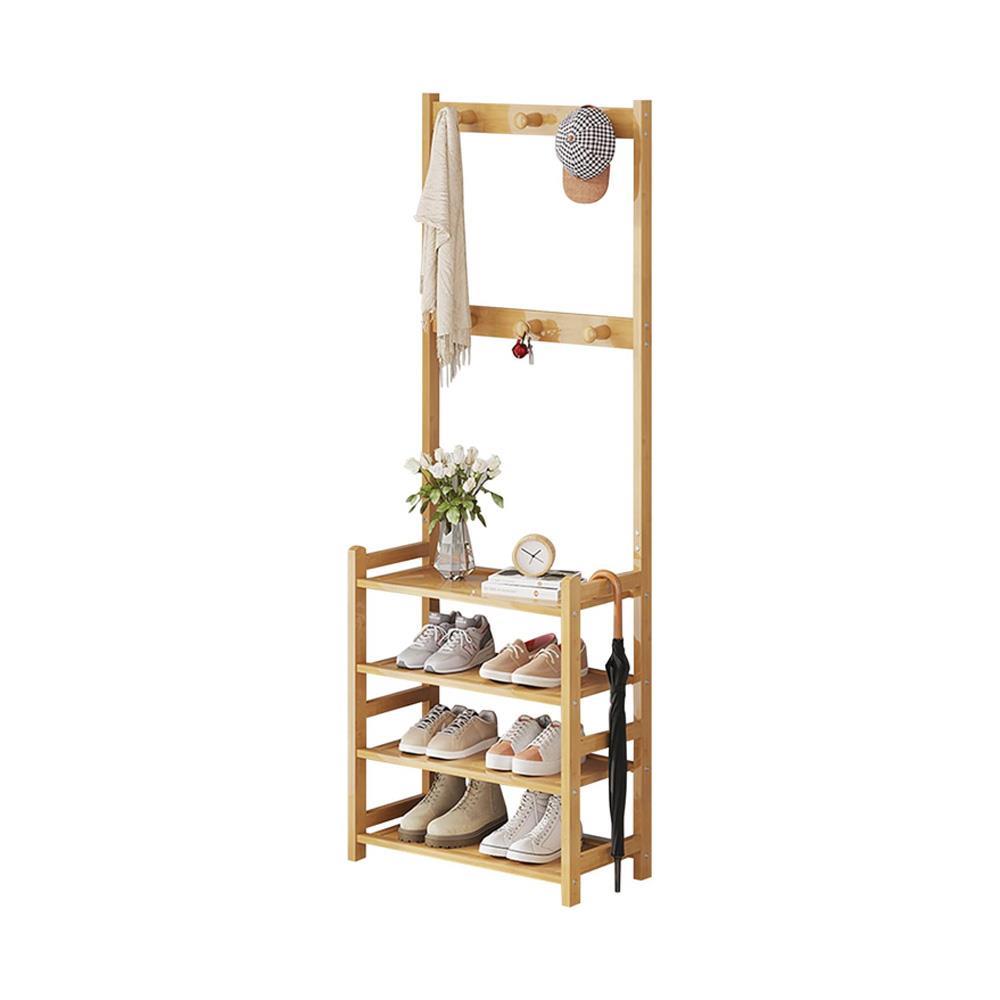 Κρεμάστρα ράγα οργάνωσης ρούχων - παπουτσοθήκη bamboo Υ146x52x25εκ.