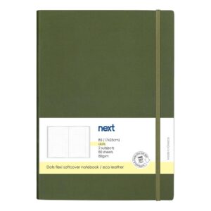 Next Premium πράσινο τετράδιο Dots flexi λάστιχο 2 θέματα 80 φύλλα 17x25εκ. Δυνατότητα εκτύπωσης