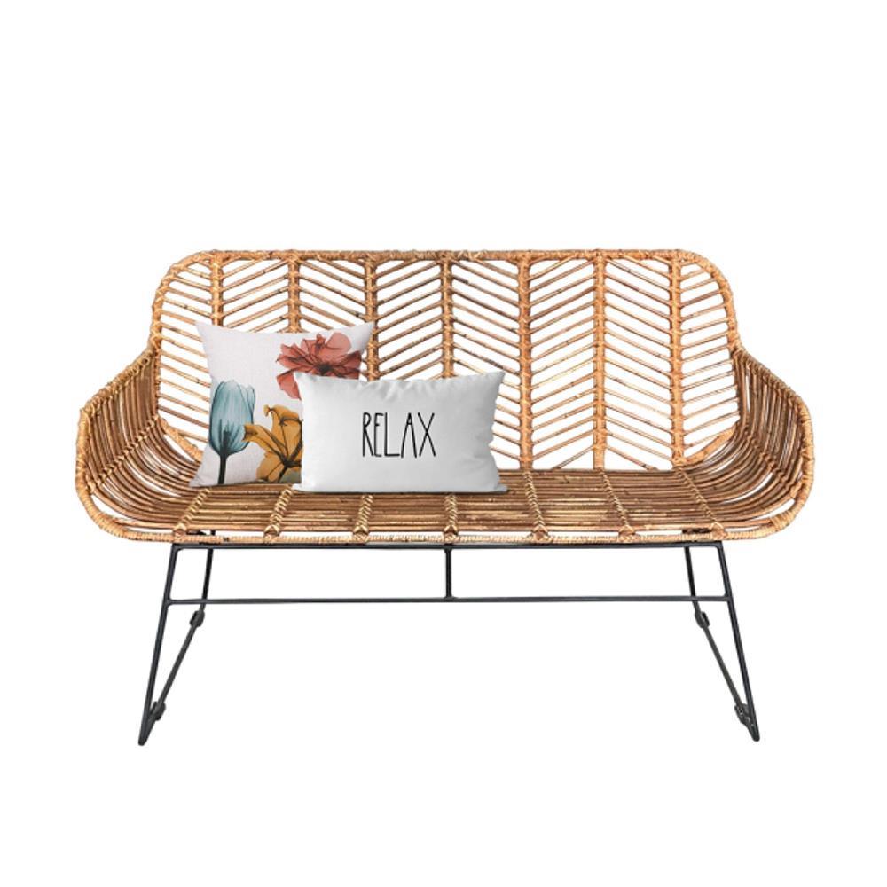 Παγκάκι Nextdeco Kalani φυσικό rattan Υ77x112x63εκ.