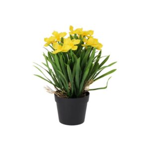 Μαργαρίτα κίτρινη τεχνητή Υ26x10x10εκ.  σε μαύρη γλάστρα