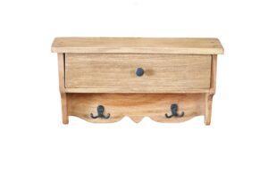 Κρεμάστρα επιτοίχια με συρτάρι Nextdeco από ξύλο mahoni Υ25,5xM46xΠ12εκ