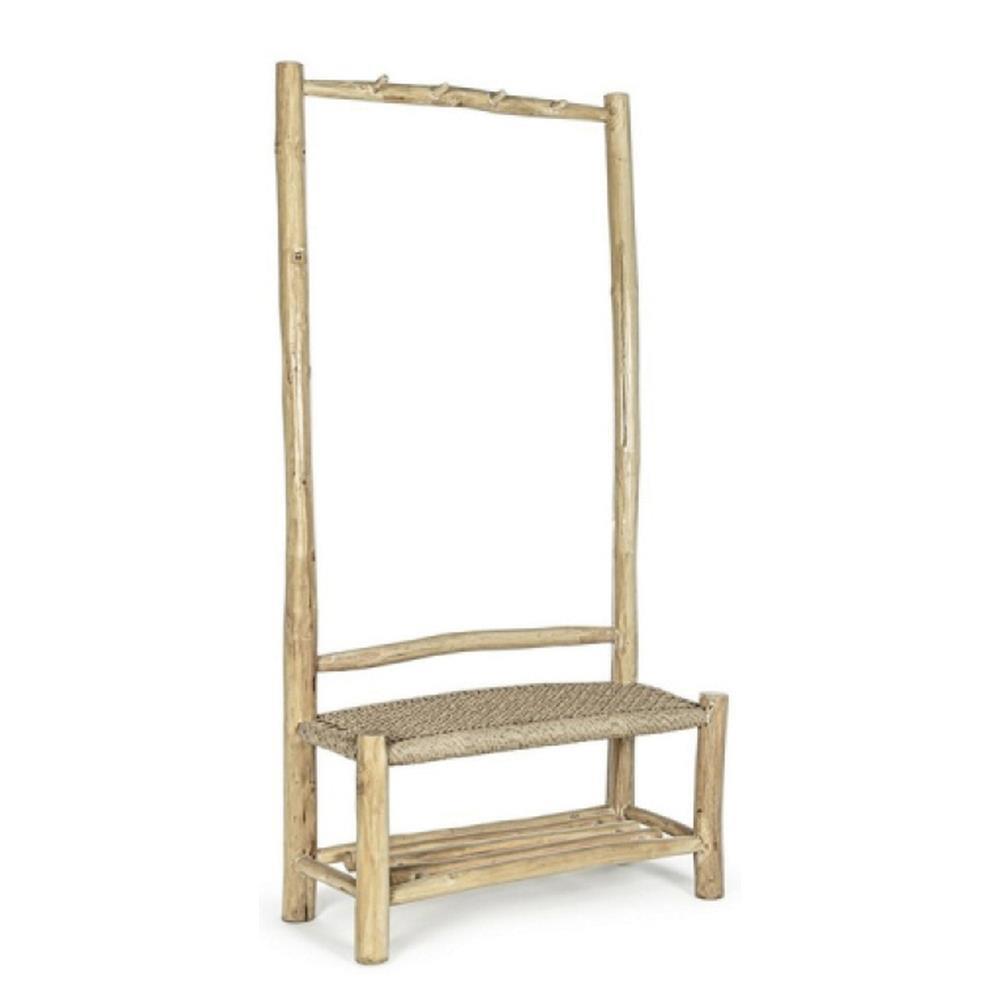 Έπιπλο εισόδου Nextdeco Kwarta κρεμάστρα παπουτσοθήκη teak Υ180x90x40εκ