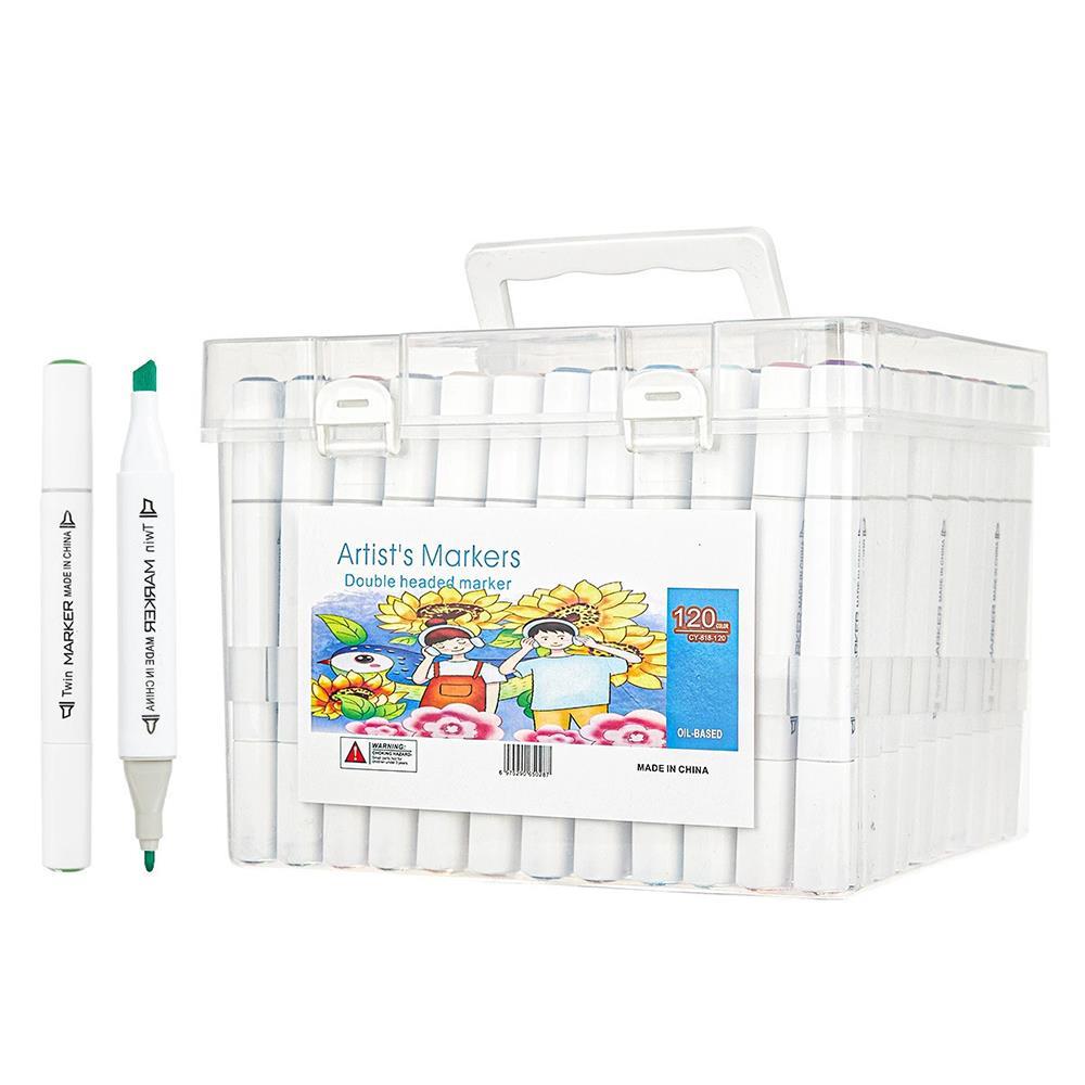 Μαρκαδόροι αλκοόλης διπλής γραφής 120 χρώματα