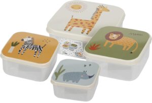 Φαγητοδοχεία σετ 4 τεμαχίων ζώα της ζούγκλας Υ6,5x14x14εκ.