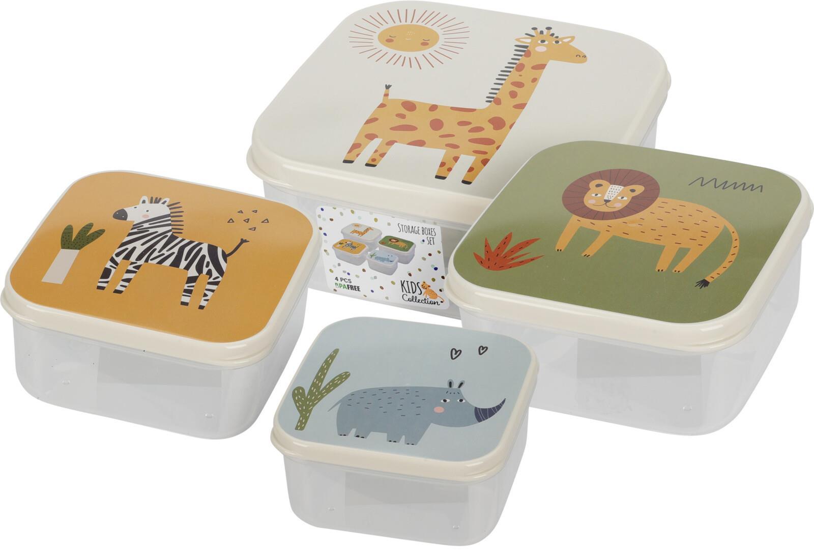 Φαγητοδοχεία σετ 4 τεμαχίων ζώα της ζούγκλας Υ6,5x14x14εκ.