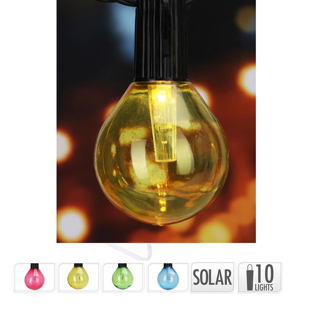 Διακοσμητική γιρλάντα ηλιακή με 10 Led χρωματιστά φωτάκια 50x85mm