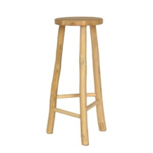 Σκαμπό μπαρ Nextdeco Kiana ξύλο teak Υ76x∅31εκ