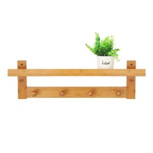 Κρεμάστρα επιτοίχια με ράφι Nextdeco από μπαμπού Υ18x59x11εκ.
