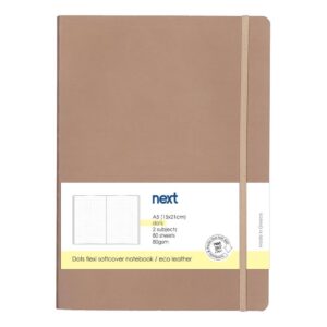 Next Premium μπεζ τετράδιο Dots flexi λάστιχο 2 θέματα 80 φύλλα 14x21εκ. Δυνατότητα εκτύπωσης