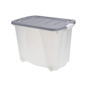 Κουτί αποθήκευσης γκρι με ρόδες 60l Υ45x60x40εκ.