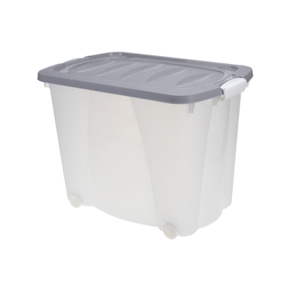 Κουτί αποθήκευσης γκρι με ρόδες 60l Υ45x60x40εκ.