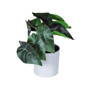 Φυτό τεχνητό Ντιφενμπάχια 18εκ., σε γκρι πλαστικό γλαστράκι Ø8xΥ8εκ.