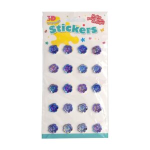 Αυτοκόλλητα λουλούδια μπλε ουράνιο τόξο 1,35εκ.