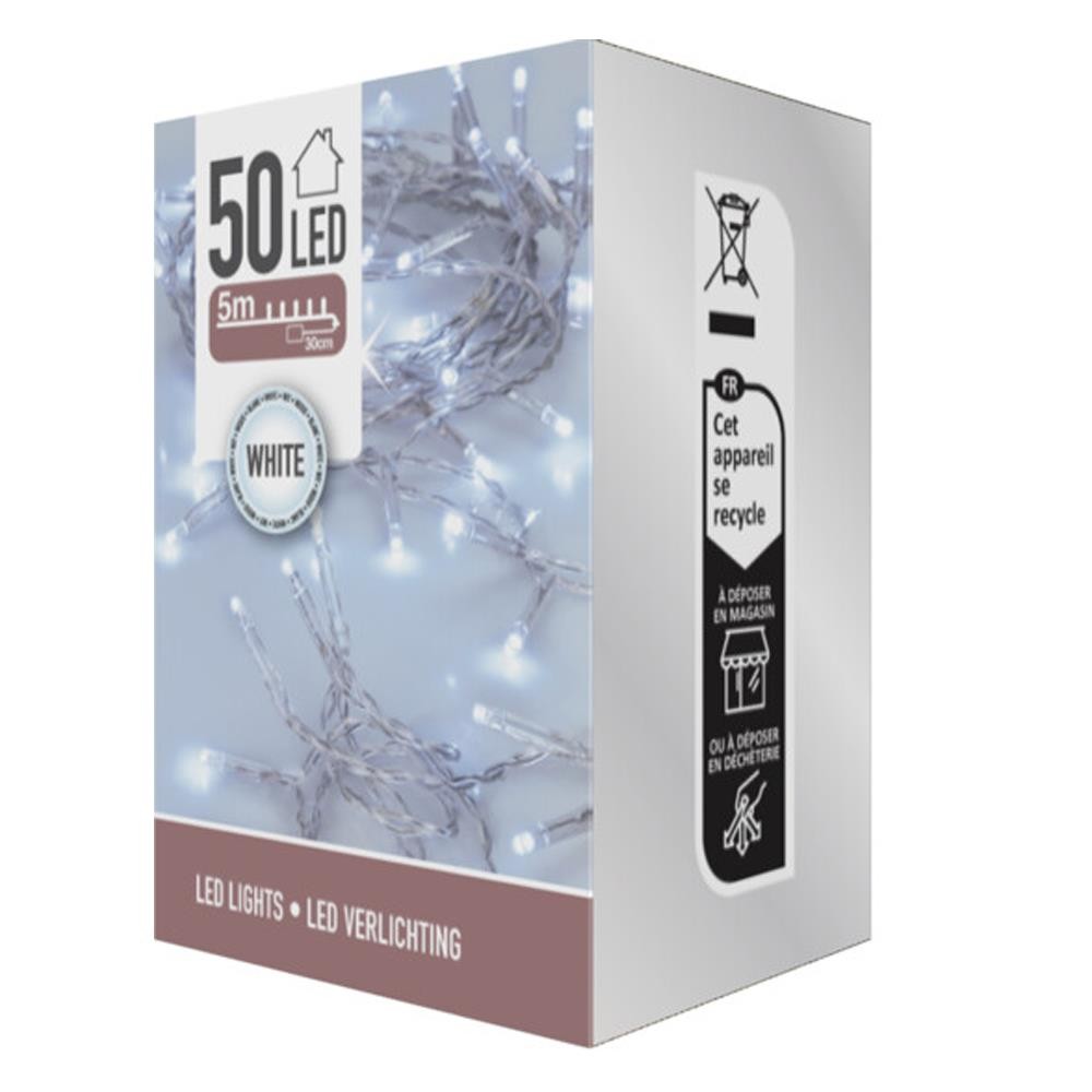 50 λαμπάκια led λευκό φως με μπαταρίες