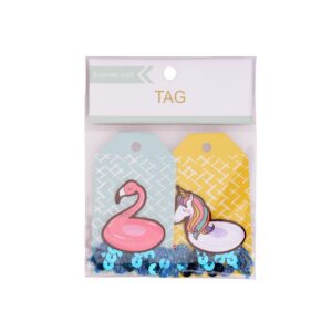 Ετικέτες δώρου unicorn-flamingo 7,4x4,5x0,1εκ.